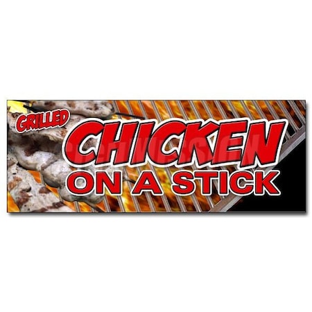 CHICKEN ON A STICK DECAL Sticker Grilled Skewer Supplies Stand Cart Trailer